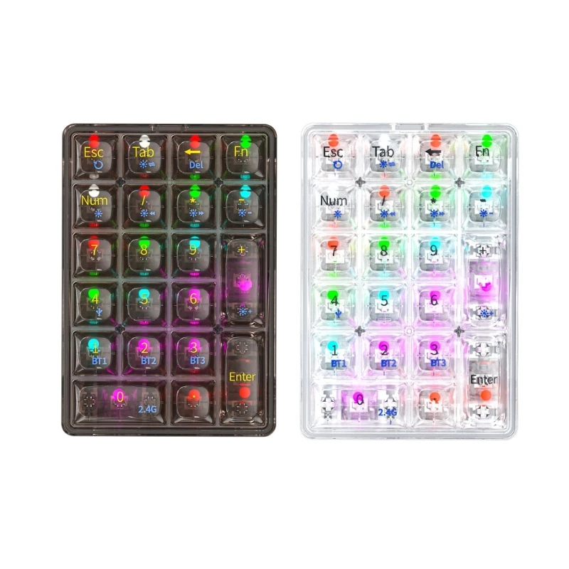 

K21 Mechanical Number Pad 3 Modes BT5.0 2.4Ghz TypeC Hot Swappable 21 Keys Numpad Mini Keyboard With Keycaps Dropship