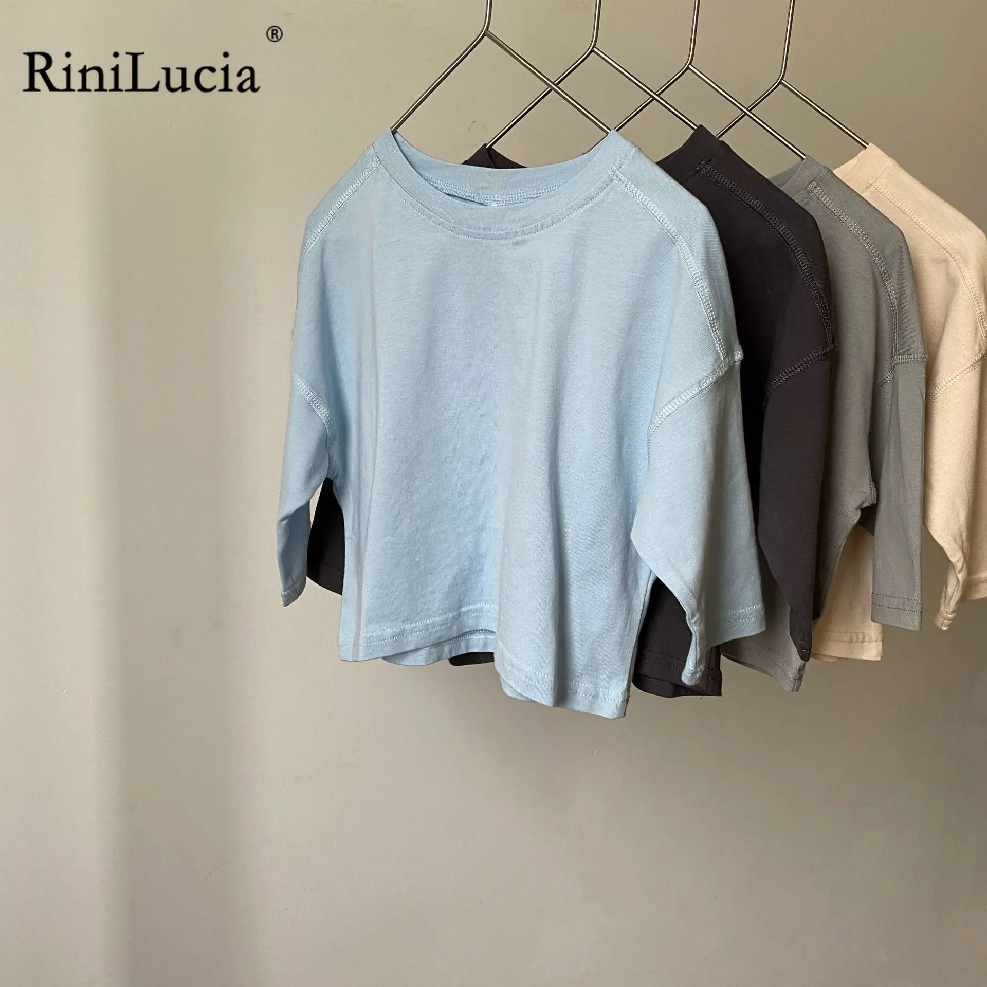 

RiniLucia Children T Shirts Fashion Boys T Shirt Children T-shirt 2023 Spring Baby Boys Girls T-shirt Children Clothes Kids