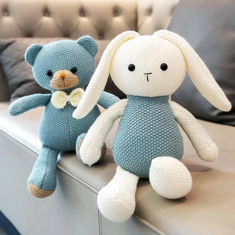 

Soothe Bunny Doll Cute Bear Wool Rag Doll Cotton Rope Plush Toy Sleeping Hug Doll Elephant Toy Stuffed Animals Christmas Gift