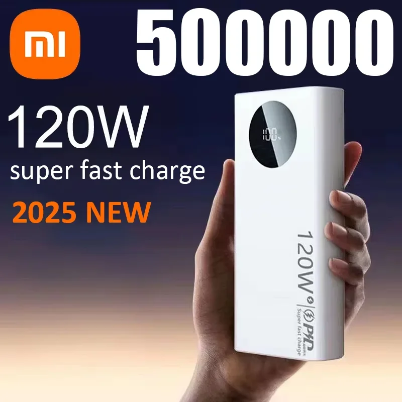 Xiaomi 120 Вт 50000 мАч Power Bank высокой емкости с быстрой зарядкой Powerbank Портативное