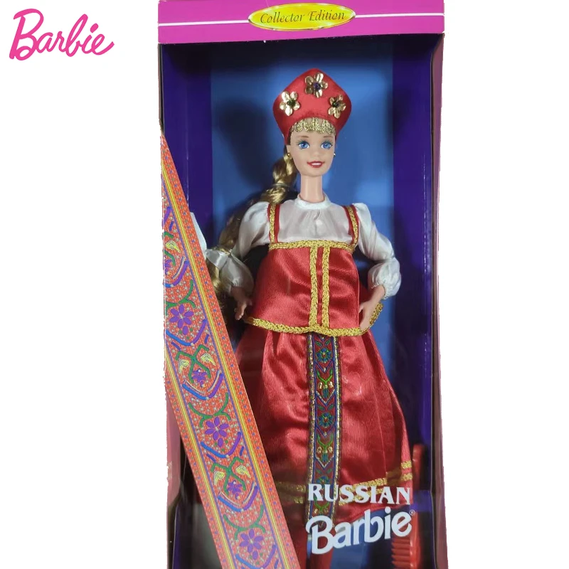 

Original Barbie Dolls of The World Russian 1996 Blonde Ethnic Costume Russia Tradition Vintage Toys for Girls Collector Edition