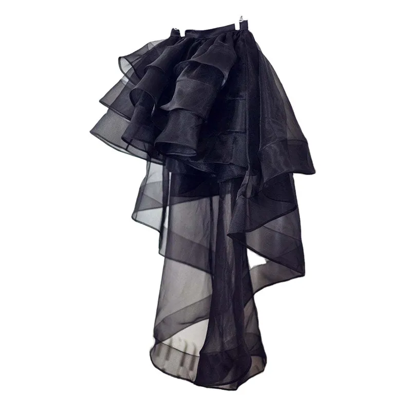 Женская юбка с юбкой-готикой Однотонная средневекового карнавала со шлейфом в