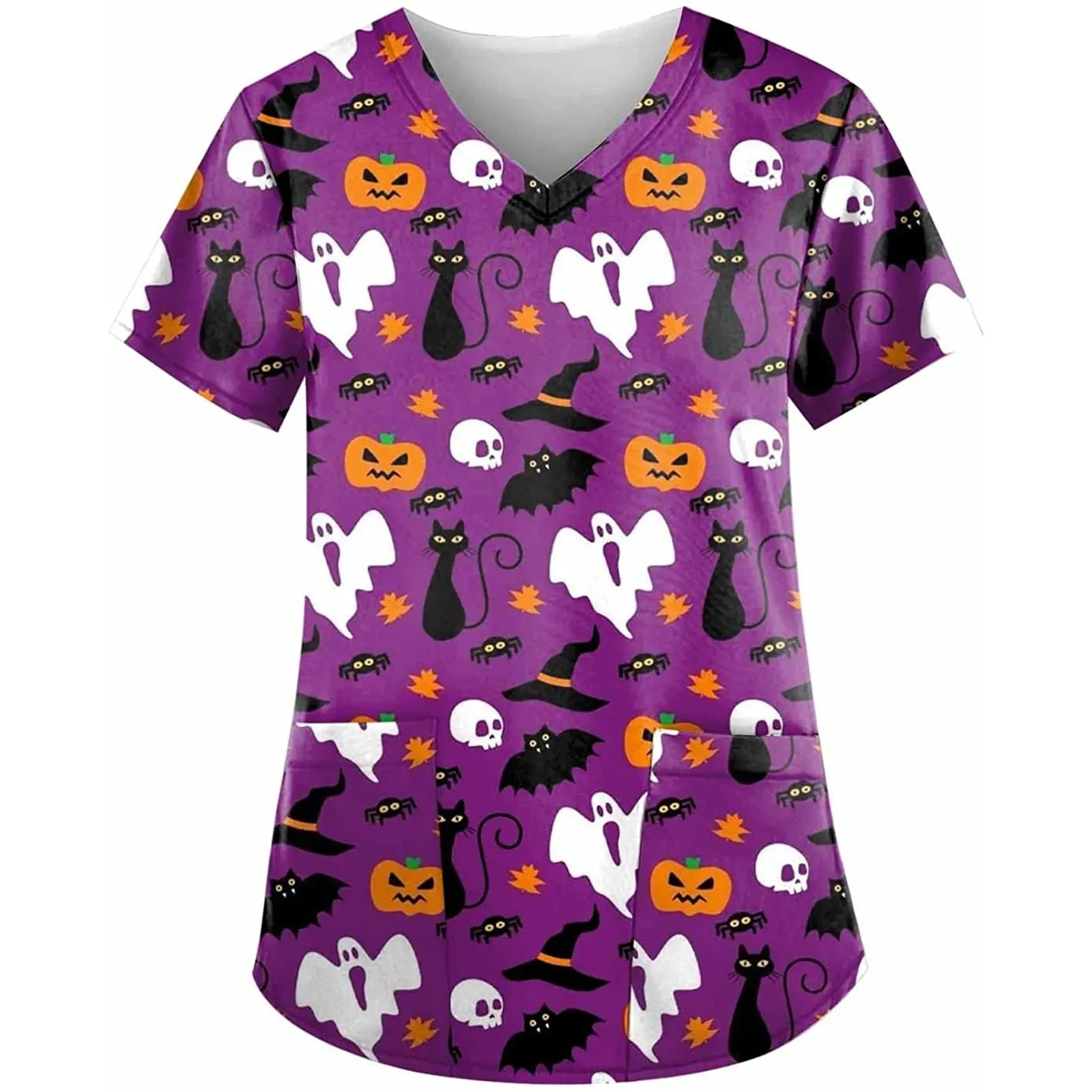 Женская Больничная Униформа с рисунком тыквы на Хэллоуин футболка для кормления