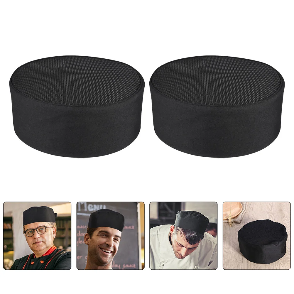 

Chef Hat Cap Kitchen Hats Cooking Unisex Beanie Works Catering Black Breathable Menvent Cook Womenelastic Service Cool Man Sushi
