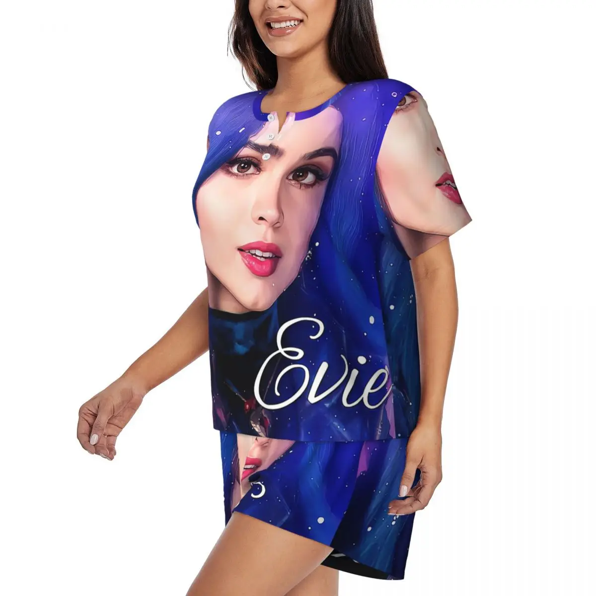 Индивидуальный синий пижамный комплект принцессы Evie женская одежда для сна из 2