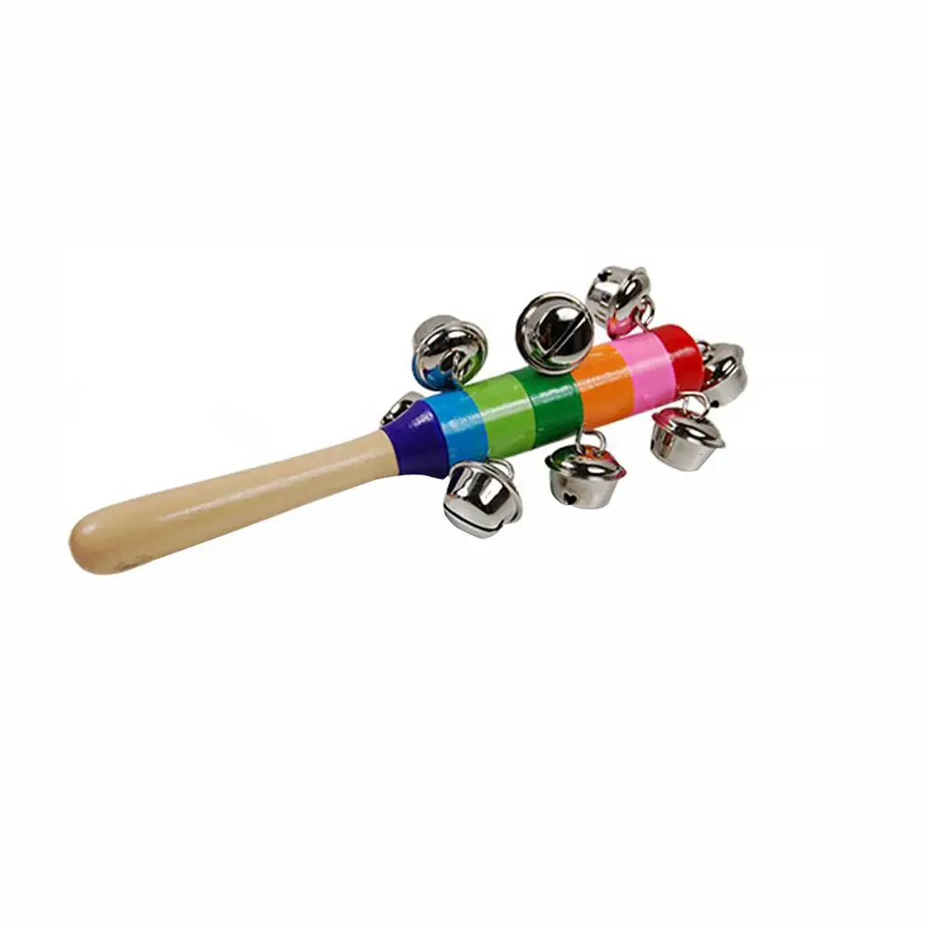 

Handle Wood Bells Portable Wear-resistant Durable Kids Children Toys Lightweight Training Auditory Rattles