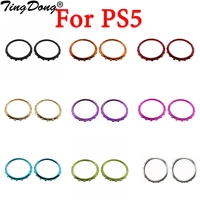tingdong 1set2pcs replacement accessories chrome thumbstick accent rings for sony ps5 dualsense 5 ps5 controller