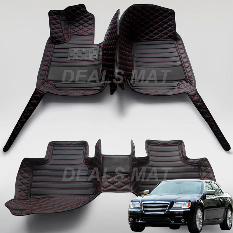 

Luxury Leather 3D interior Parts Custom Car Mat With Pockets Floor Carpet Rugs For Chrysler 300C 2010 2013 2014 2016 Accessories
