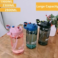 2800ml sports water bottles 1 9l 2 3l plastic large capacity outdoor water bottle summer cold kettle portable camping space cup