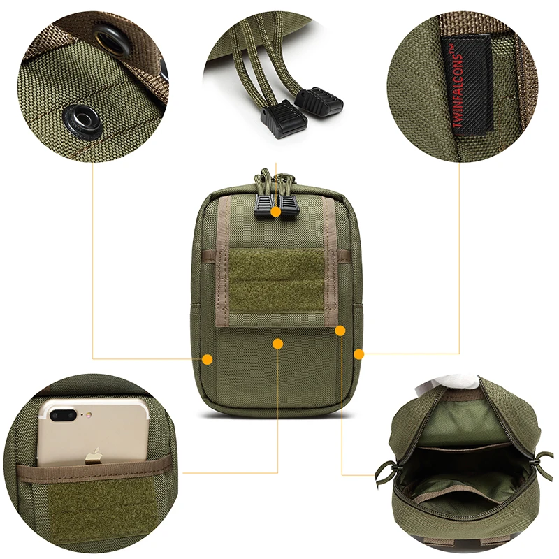 

TW-P013 TwinFalcons Tactical 1000D MOLLE EDC Pouch DSLR Tactical Waist Pack Outdoor Hunting Camp Hike Hiking Military