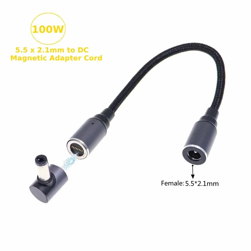 

5,5x2,1 мм гнездо-штекер постоянного тока, разъем адаптера питания для Lenovo, Asus, Dell, Hp, ноутбуков, быстрая зарядка, магнитный шнур, кабель