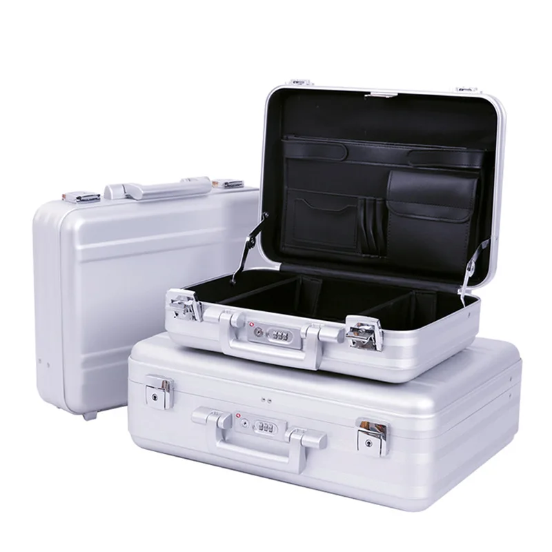 Aluminum Suitcase Empty Tool Box Briefcase Magnesium-aluminum Alloy Password  Integrated Instrument Business Computer Precision