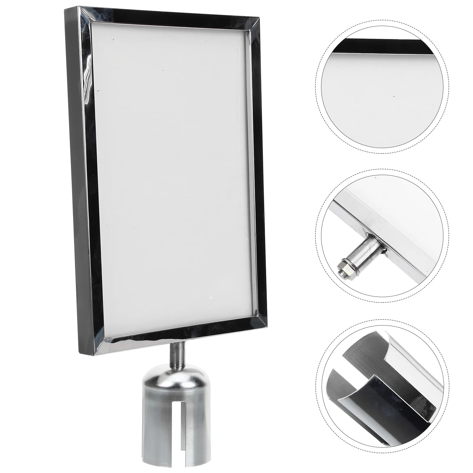 

Sign Stanchion Frame Holder Portrait Stand Belt Crowd Control Retractable Sided Double Barrier Queue Display Signs A Stanchions
