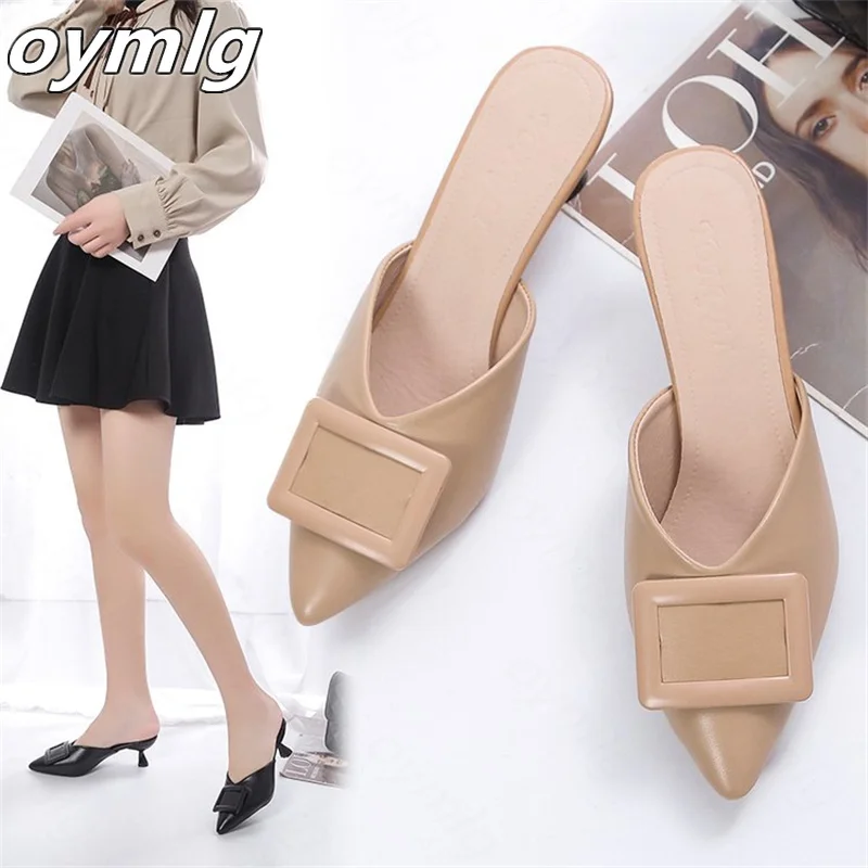 

Sandals and slippers women's summer wear 2022 new fashion stiletto shoes pointed toe net red high-heeled half slippers