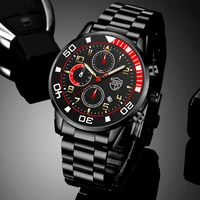fashion mens watches luxury men stainless steel quartz wrist watch calendar luminous clock man business casual leather watch