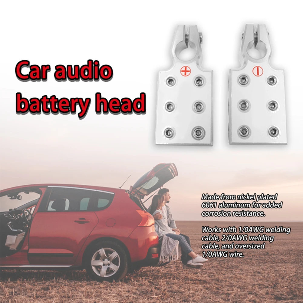 

2pcs Car Battery Terminal Connectors Auto Audio Modification Positive Negative Battery Clamps Clips for 4/0 AWG