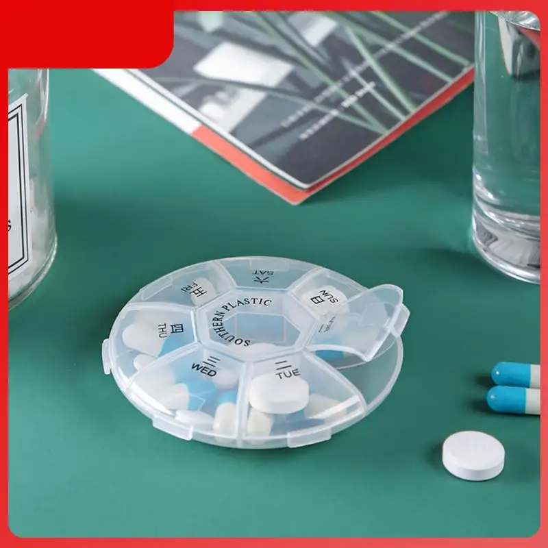 

Small Transparent Weekly Pill Box 7 Grids Medicine Storage Box Drug Organizer Tablet Dispenser Splitters For Travel Dropship