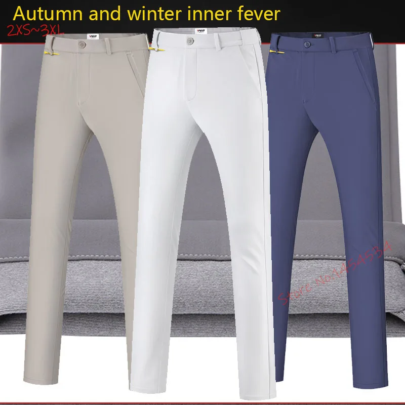 Send Socks! 2022 Slim Fit Wndproof Thick Long Pants Men's Autumn Warm Sportswear High Quality Clothing Golf Trousers 5 Colors