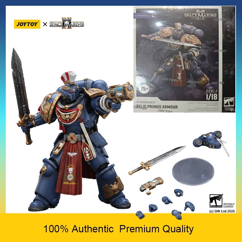 Фото JOYTOY Warhammer 40K Space Marine 2: Совместная серия Ultramarines Relic Primus Armour, полностью подвижная фигурка JT02816, масштаб 1/18 №1