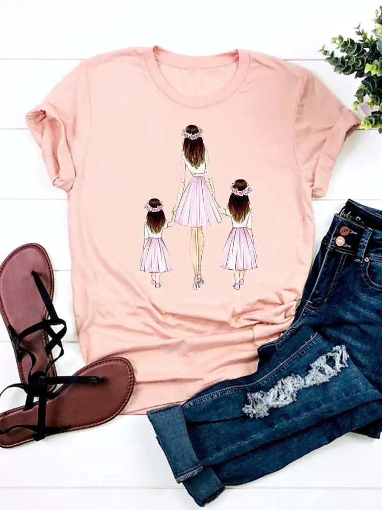 

Футболка с рисунком для милой мамы 90-х мам, модная рубашка с коротким рукавом и графическим принтом, женская одежда, базовая футболка, Топ