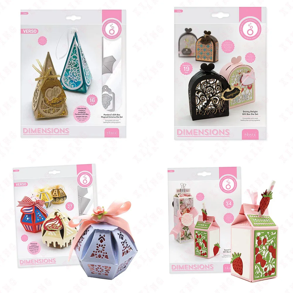 

New Craft Album Decoration Embossing Diy Everlasting Delicacies Sweet Delight Treat Pandoras Gift Box Die Set Metal Cutting Dies