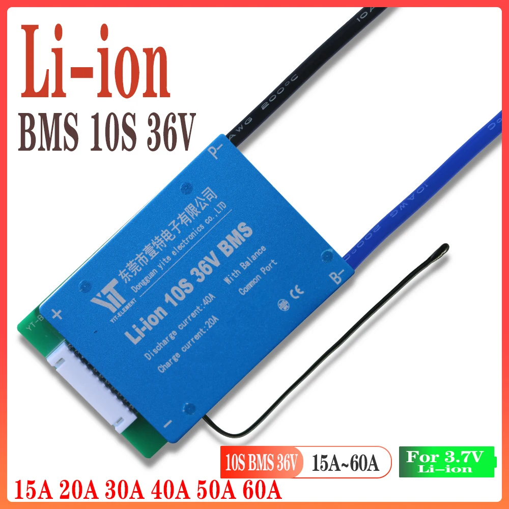 

10S BMS 36V Li-ion LiPo 3.6V 3.7V Protection Board For 18650 26650 Electric Scooter Solar Cell Etc. Battery Pack With Balanced