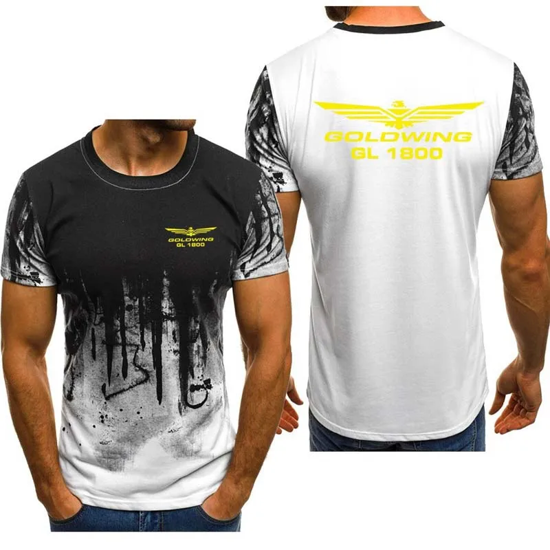 

High Quality Summer Men's short sleeve Goldwing GL1800 t-shirt Printed O-Neck Cotton Comfortable Gradient casual Men's T-shirt