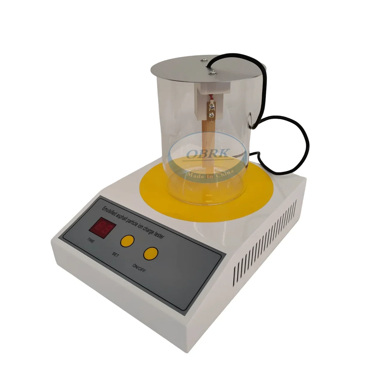 Лабораторный тестер ионной зарядки с эмульсированными частицами асфальта и