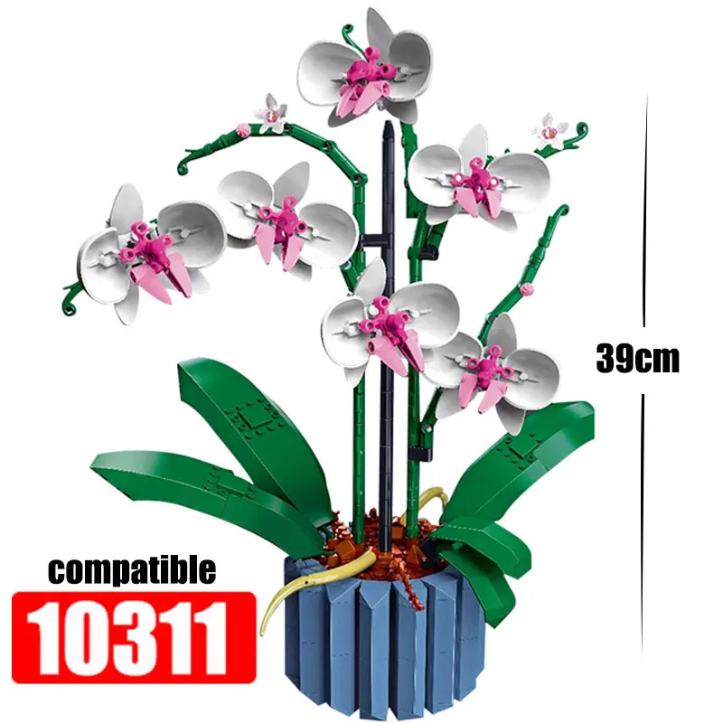 Строительные блоки MOC Orchid суккуленты букет цветов 10311 г. романтический набор