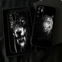 lion eagle dog tiger cat wolf for xiaomi redmi note 10 10s 10t 9 9s 9t 5g phone case for redmi 10 9 9t 9a 9c black funda back