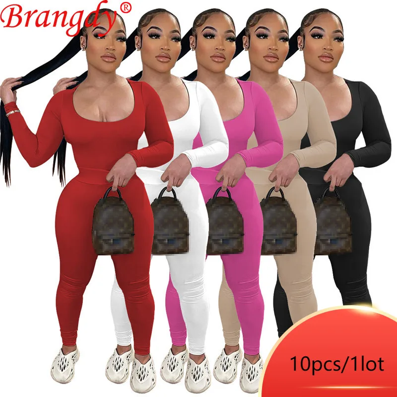 

Большой партия, оптовая продажа товаров, повседневный однотонный спортивный комплект из двух предметов, женская одежда с длинным рукавом, с...