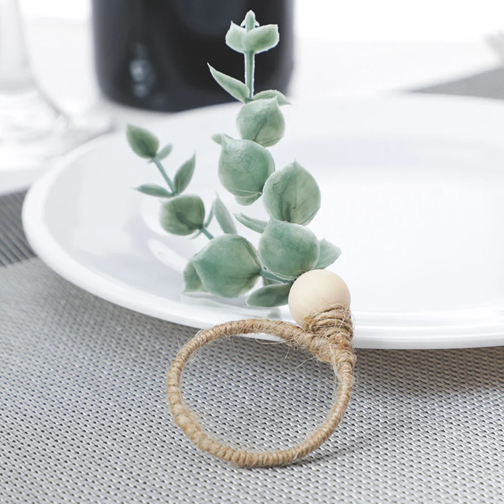 

12 Pcs Reusable Napkin Ring Decor Simple Serviette Buckle Delicate Wood Realistic Supply