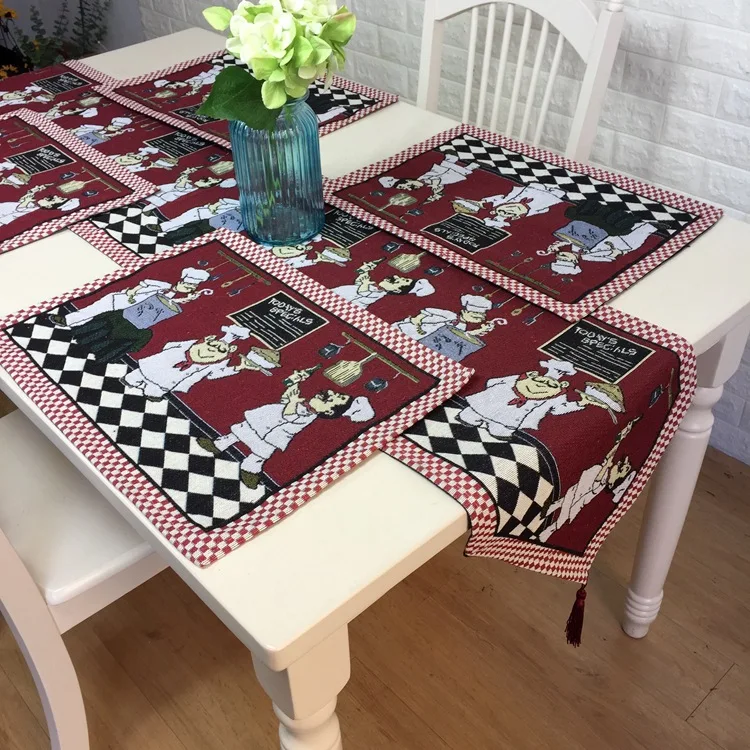 Декор для кухни набор салфеток стола льняные дорожки шеф-повара с героями