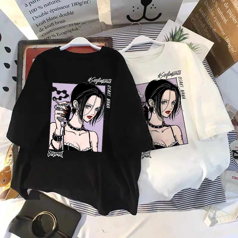 Футболка женская с японским аниме топ рисунком бабушки Осаки в стиле Харадзюку