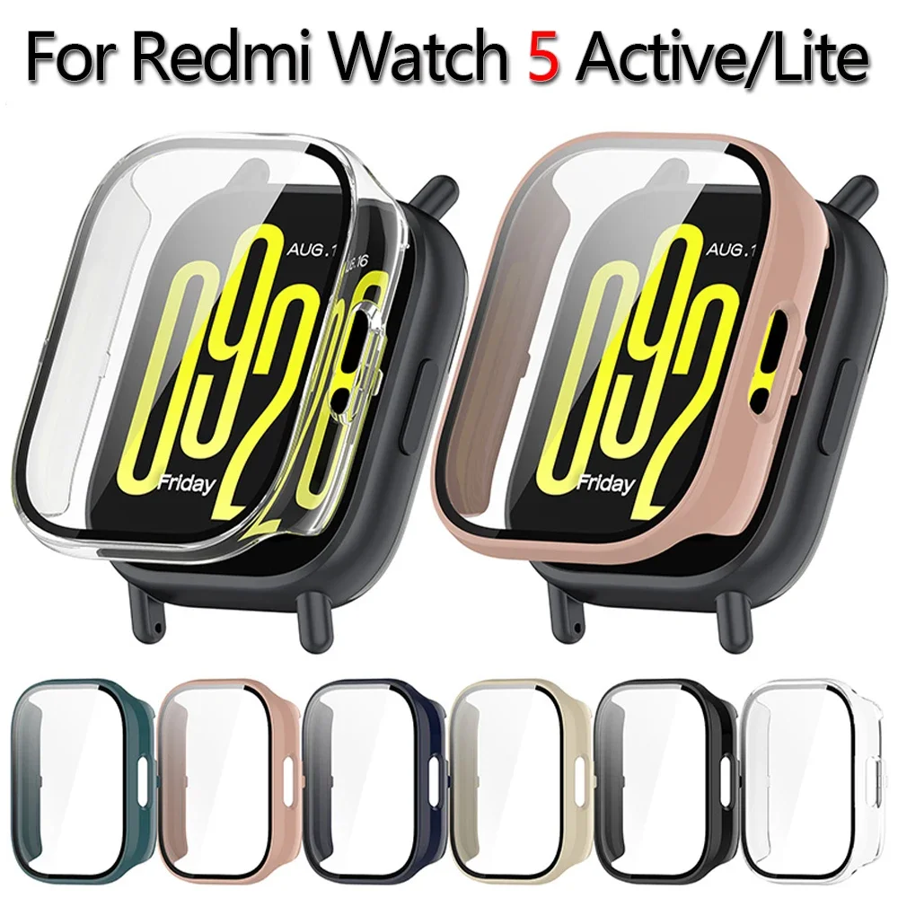 Tempered Glass + PC Case For Redmi Watch 5Active Strap Bumper Screen Protector 5Lite Cover Film Accessories