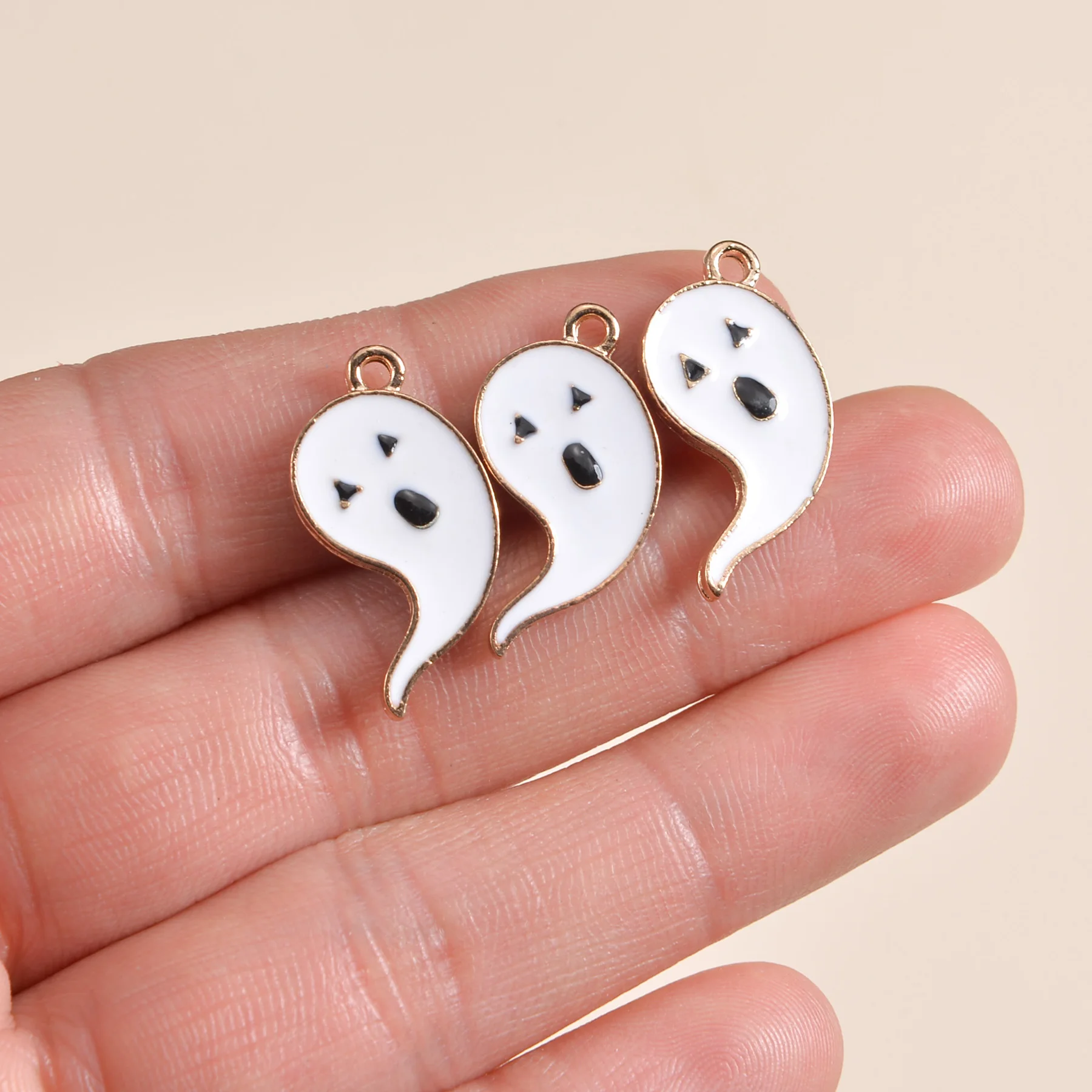 

Creepy Ghost Pendant Halloween Charms for Jewelry Making DIY Phone Keychain Accessories 11*25mm