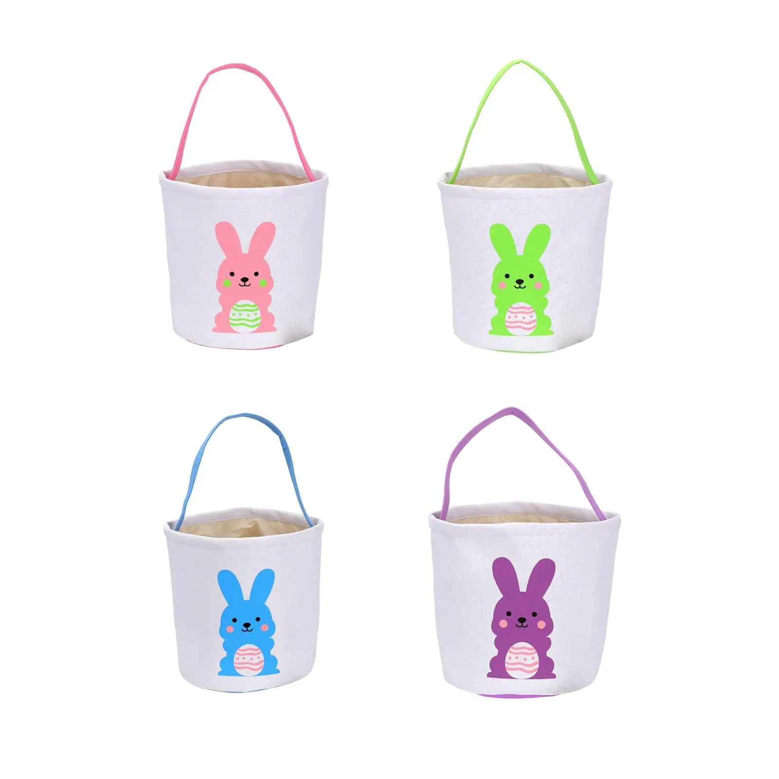 

Easter Bunny Storage Basket with Handle Hunting Handbag for Candy Gifts Festival Decoration