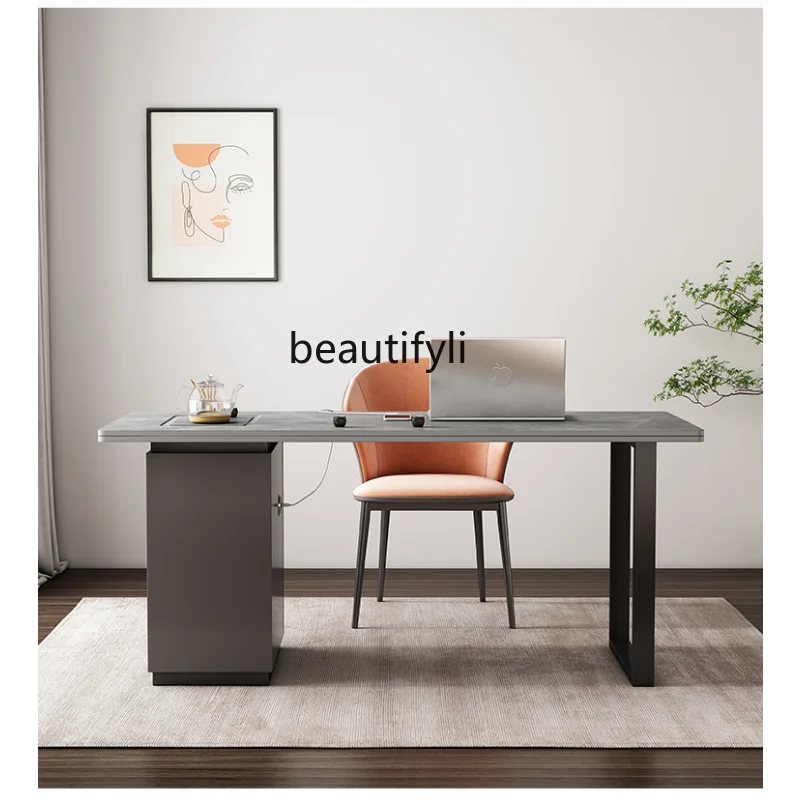 

Light Luxury Stone Plate Tea Table Simple Modern Tea Table Tea Set Integrated Household Kung Fu Tea Brewing Sets side table