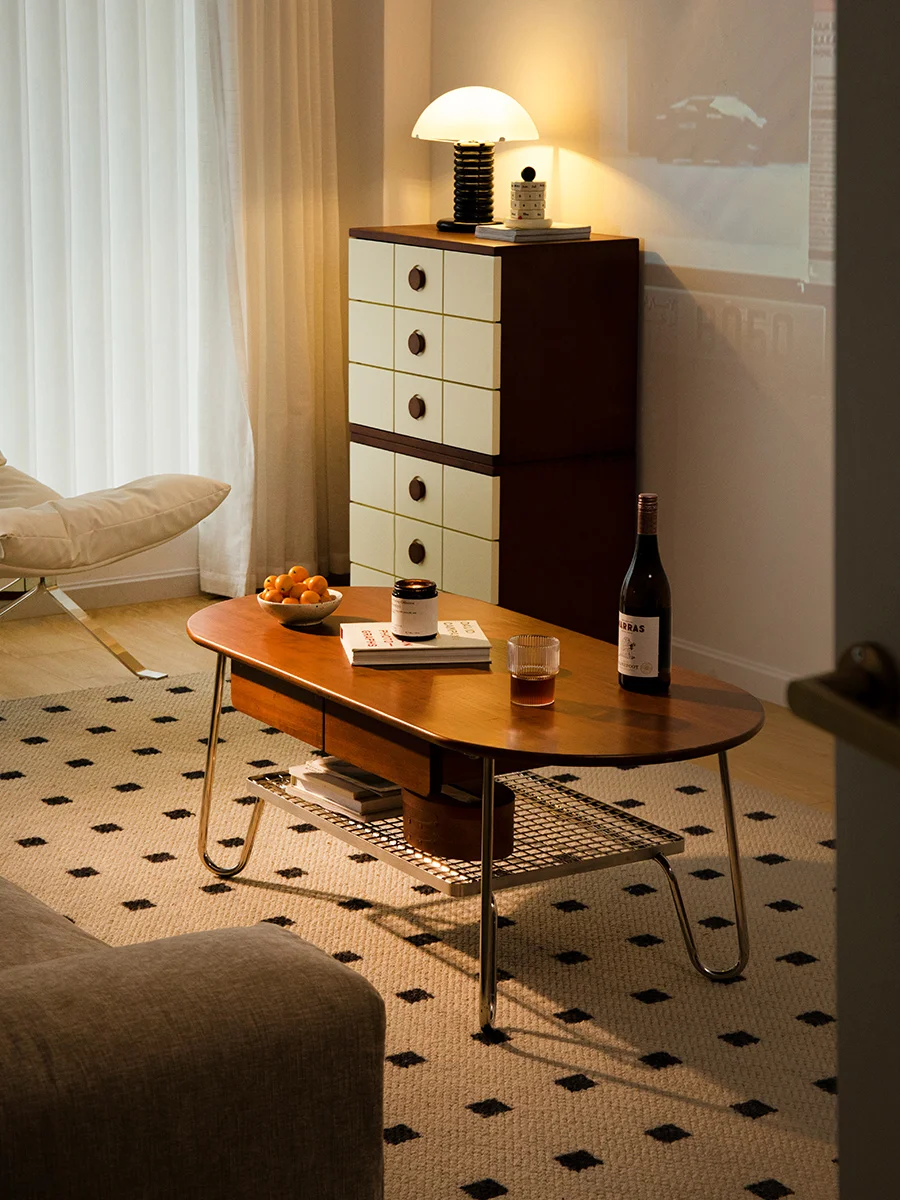 Маленький чайный столик Huxing из нержавеющей стали в винтажном стиле массива