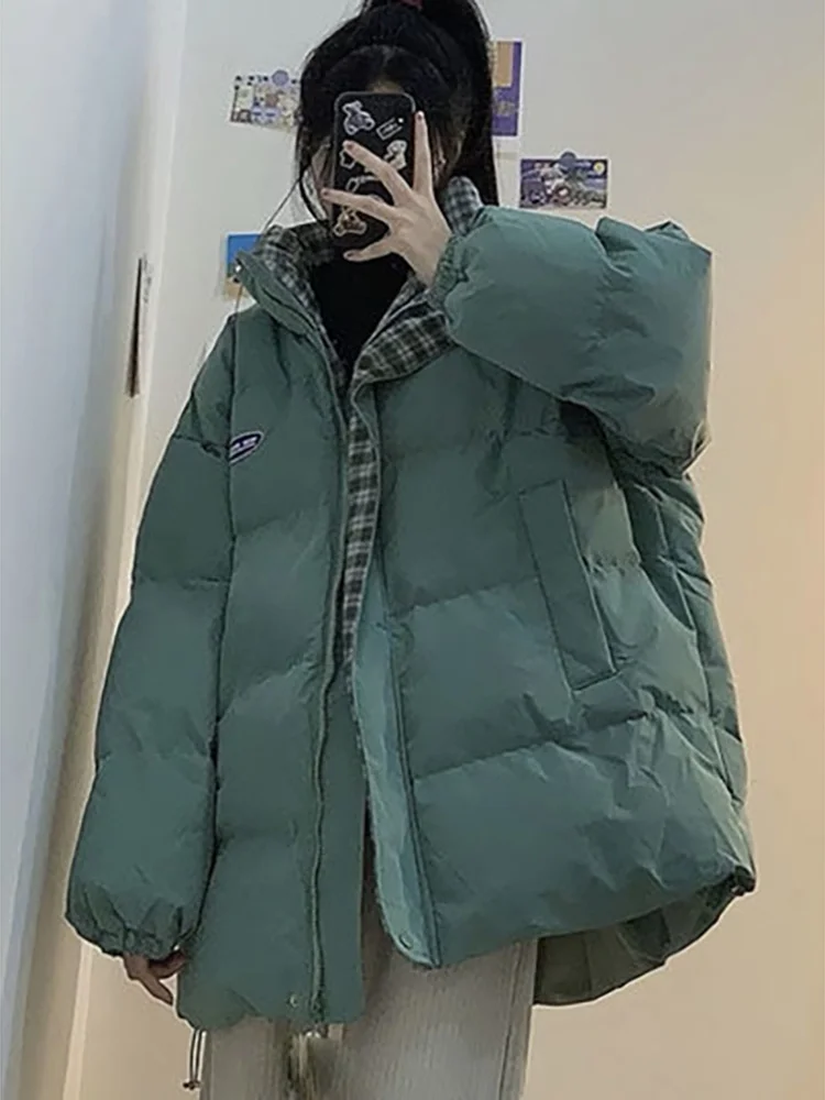 Women Down Cotton Jacket Winter Female Solid White Black Parkas Jacket Thickened Cotton Coat