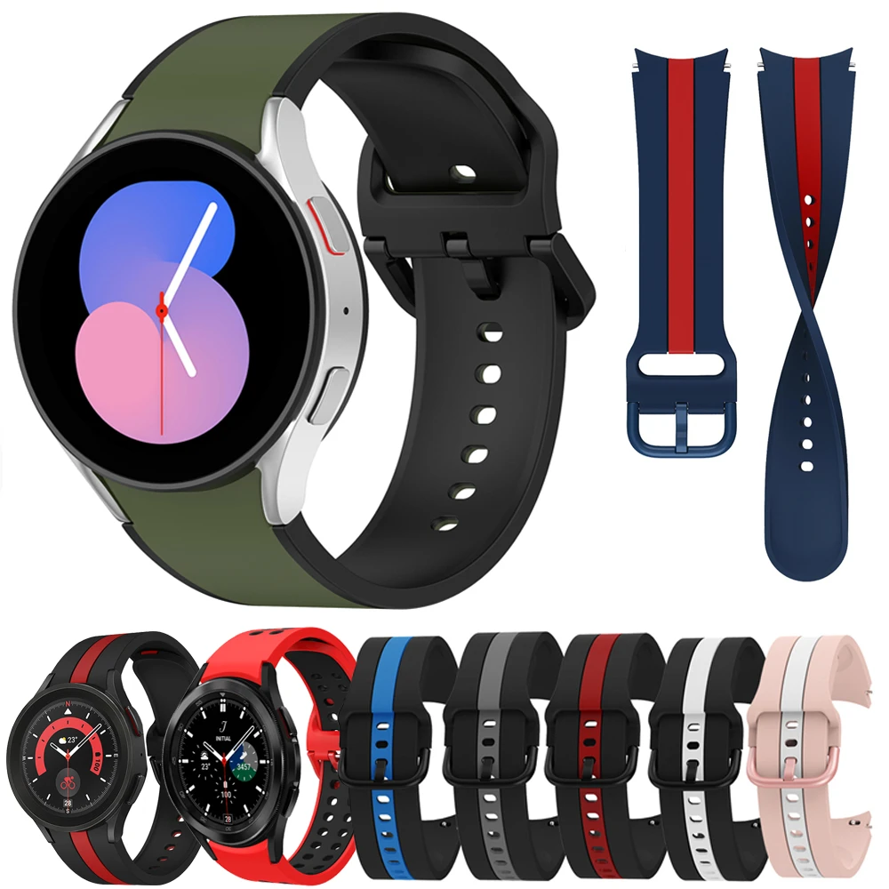 

20mm Strap For Samsung Galaxy Watch 5 4 40mm 44mm 5 pro 45mm smartwatch Silicone correa Bracelet Galaxy Watch 4 classic 42 46mm