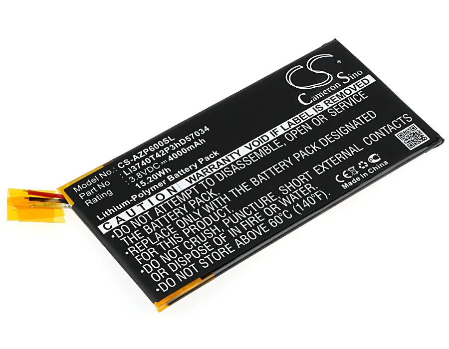 

CS 4000mAh / 15.20Wh battery for Amazing P6 Li3740T42P3hD57034