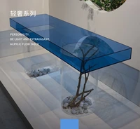 high grade acrylic display table display rack in the middle of the clothing store table floor rectangular display table