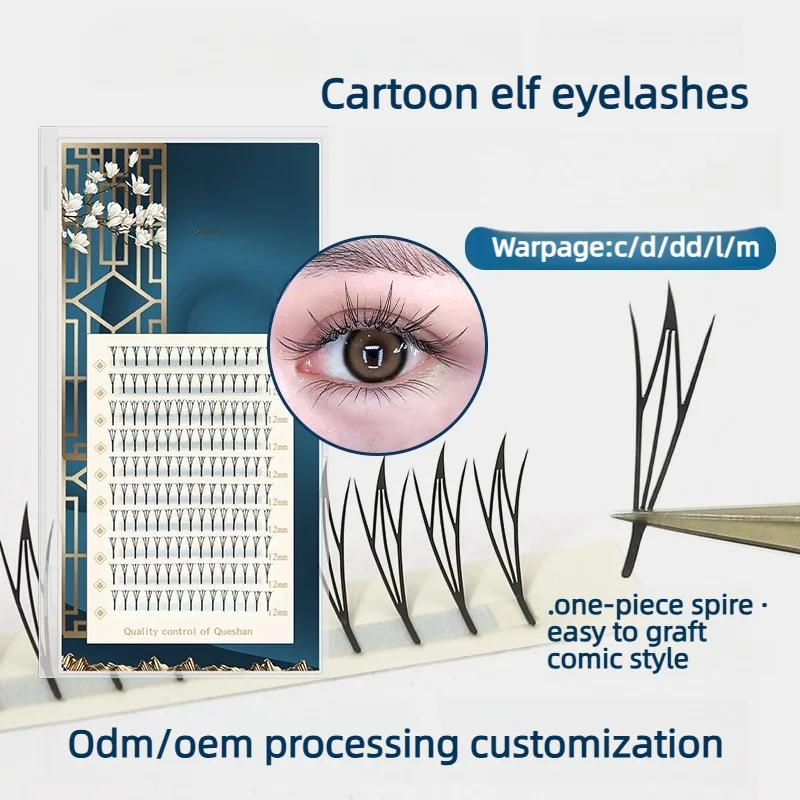 Фото Накладные ресницы Cartoon Elf Fairy Lash Extensions: ультратонкие индивидуальные ресницы с эффектом объема |   Мягкие, не спутывающиеся и профессионального качества №1