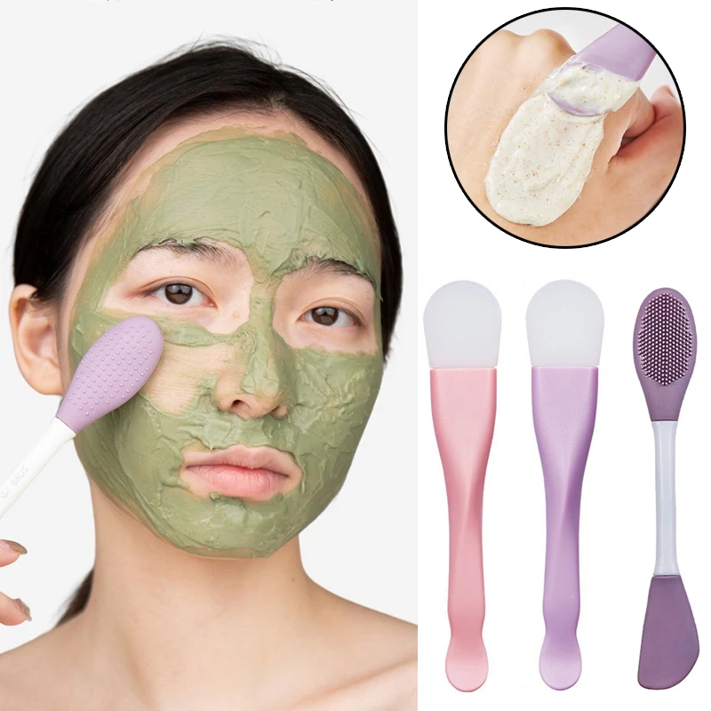 

Двойная силиконовая щетка для очищения лица и маски, 2 в 1, средство для ухода за кожей лица, средство для глубокой очистки пор и черных точек