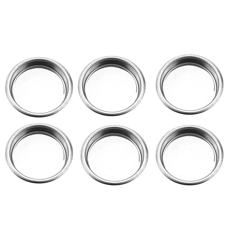 

6X 58Mm Coffee Machine Blank Filter/Stainless Steel Backwash Cleaning Blind Bowl Coffee Machine Accessories