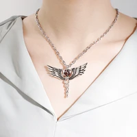 creative personality dad mom wing cross pendants perfume box and urn dual use 60cm water wave chain alloy necklaces for women