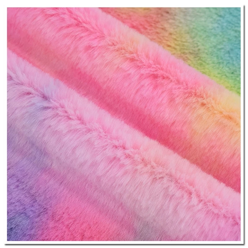 100x160 см Радужная градиентная искусственная кроличья плюшевая меховая ткань для