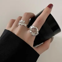 bilandi fashion jewelry punk style geometric rings 2021 new design hot sale hip hop shiny metal rings for women