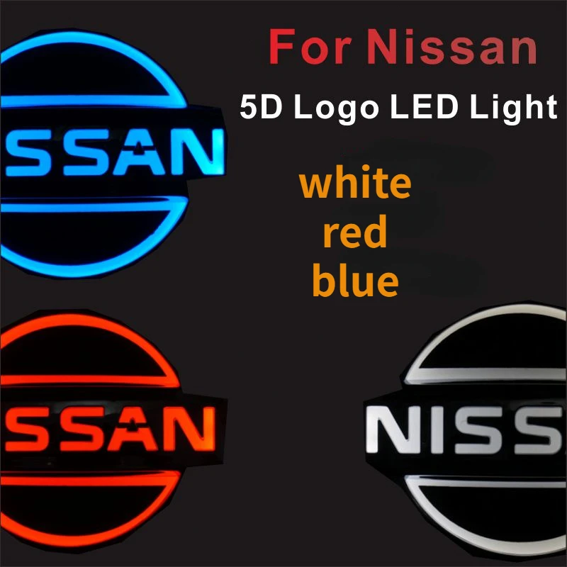 

1pcs 5D modified lamp car front grille trunk logo LED lamp for Nissan Qashqai Teana X Trail T32 Juke Sentra Sylphy Almera Versa